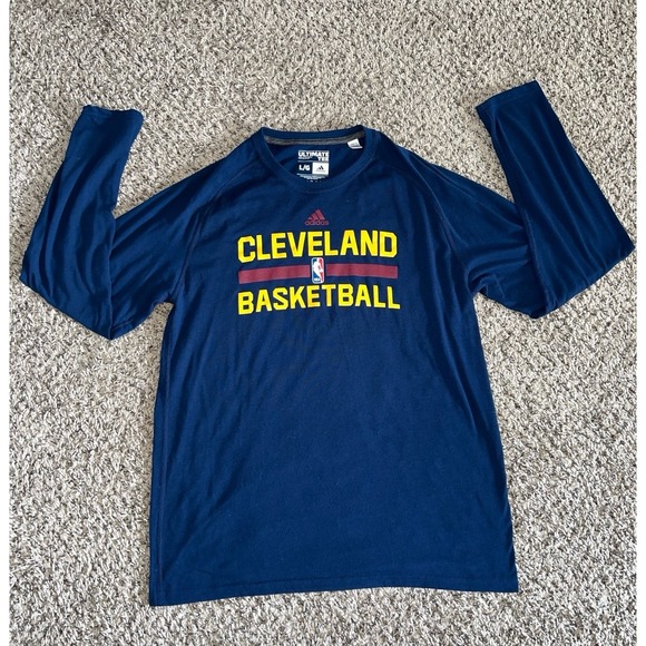 Adidas Men's Navy‎ Blue long sleeve "Cleveland Basketball" tee size large - Picture 1 of 9